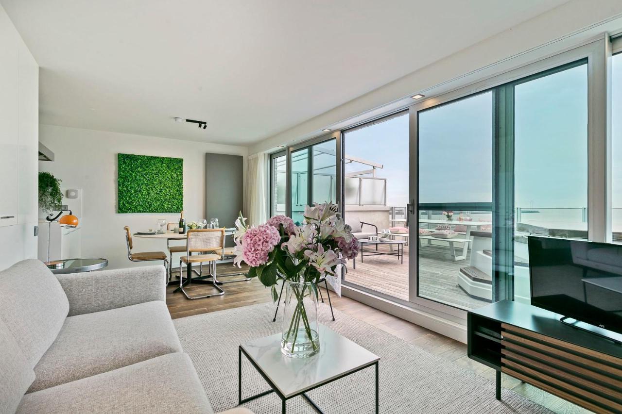 Modern Penthouse With Stunning Sea-View, Sauna And 2 Large Terraces! Daire Knokke-Heist Dış mekan fotoğraf